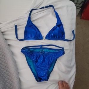 Metallic Blue Bikini Size 6